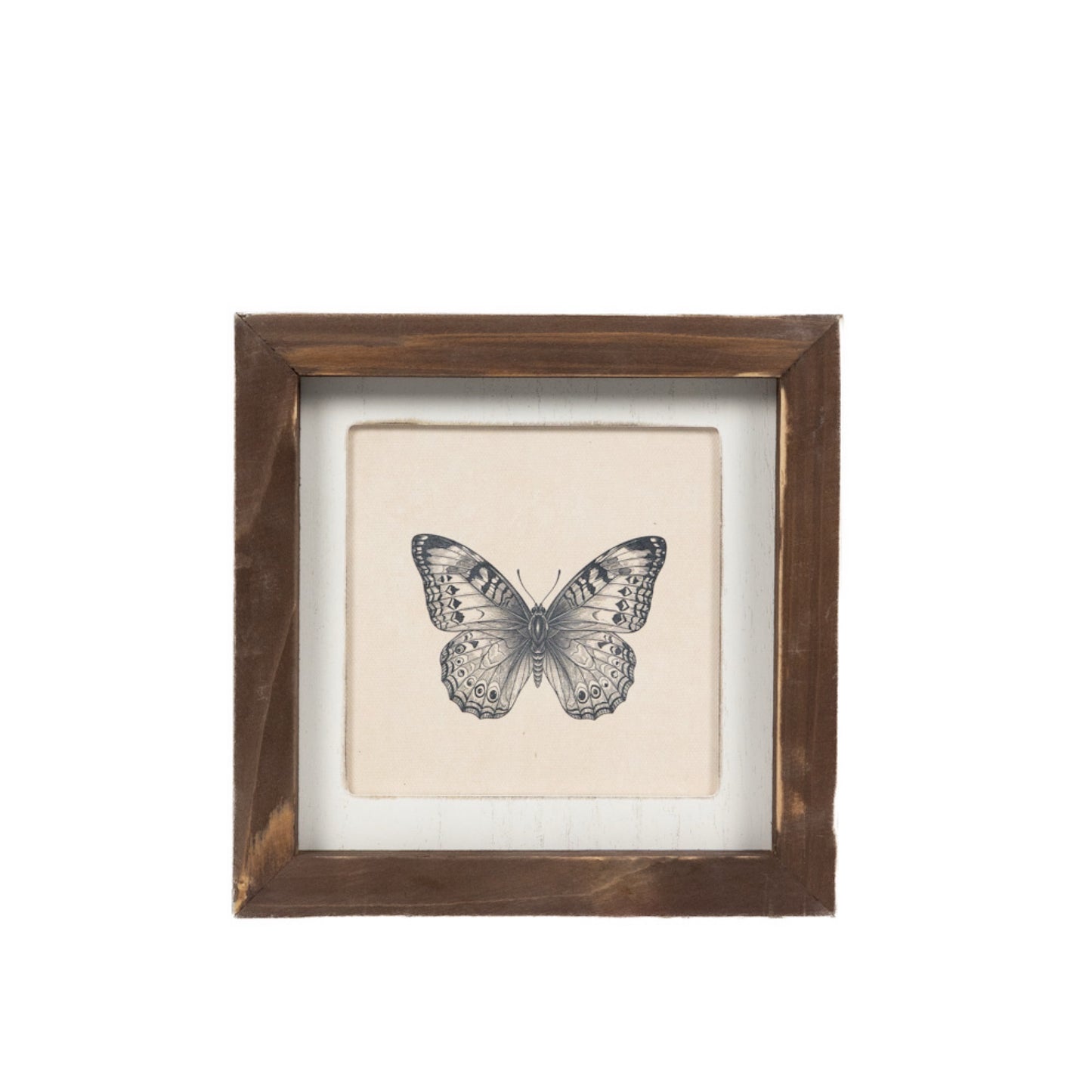 7x7 wood frame art sign BAT & BUTTERFLY Halloween Fall