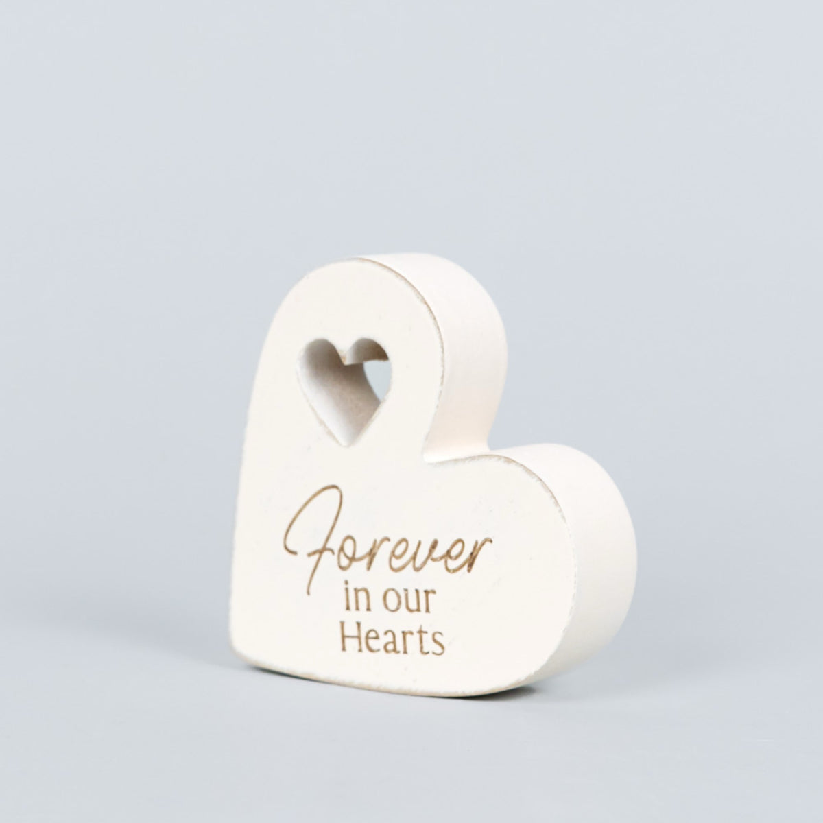 4x4 wood heart block (FOREVER) Sympathy Gift - 11029