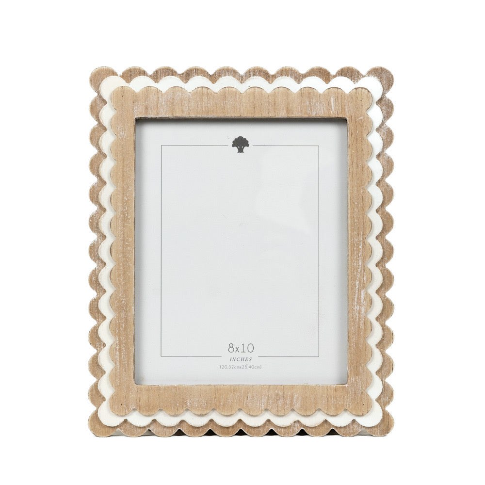 Wood scallop photo frame for 8x10 pic, 5 styles