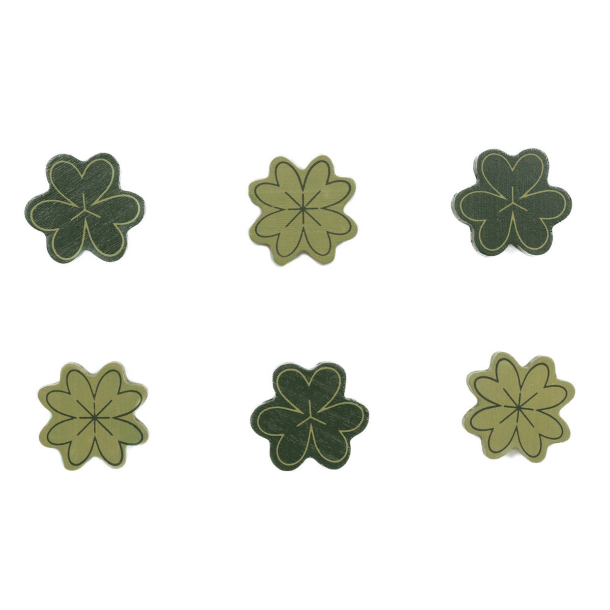2x2" Wood Shape Set/6 CLOVER LETTERBOARD St. Patrick - 25001