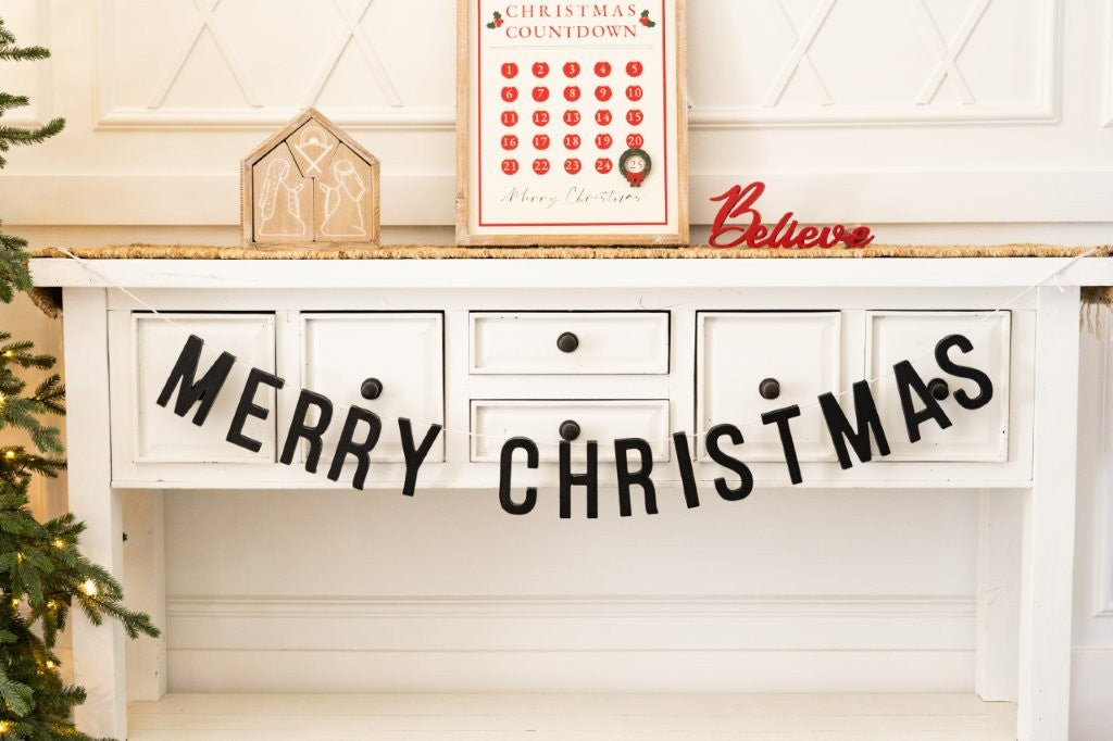 70" Wood MERRY CHRISTMAS Banner Christmas decor