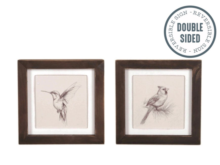 Reversible bird/ cardinal sign