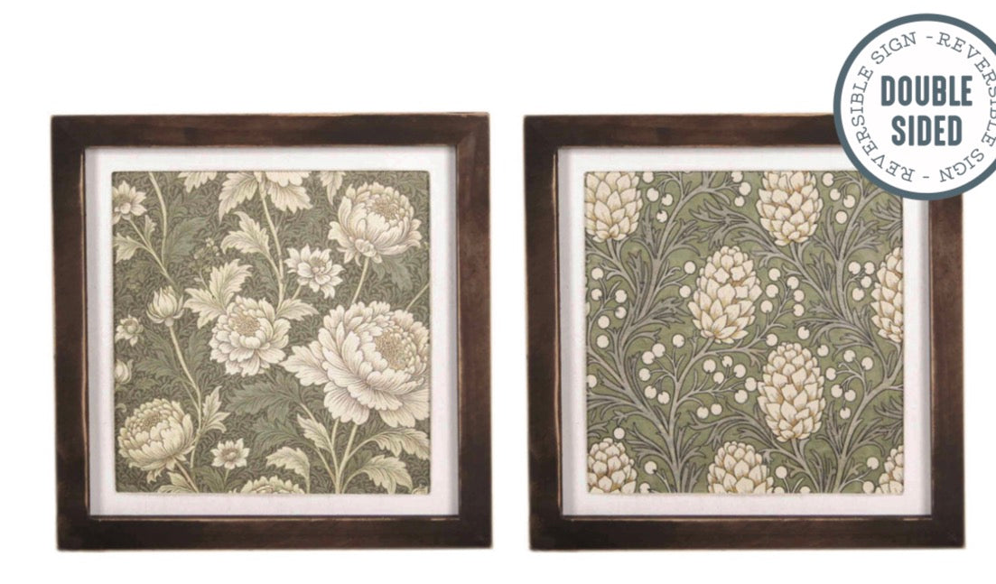 Reversible flower/ pinecone sign