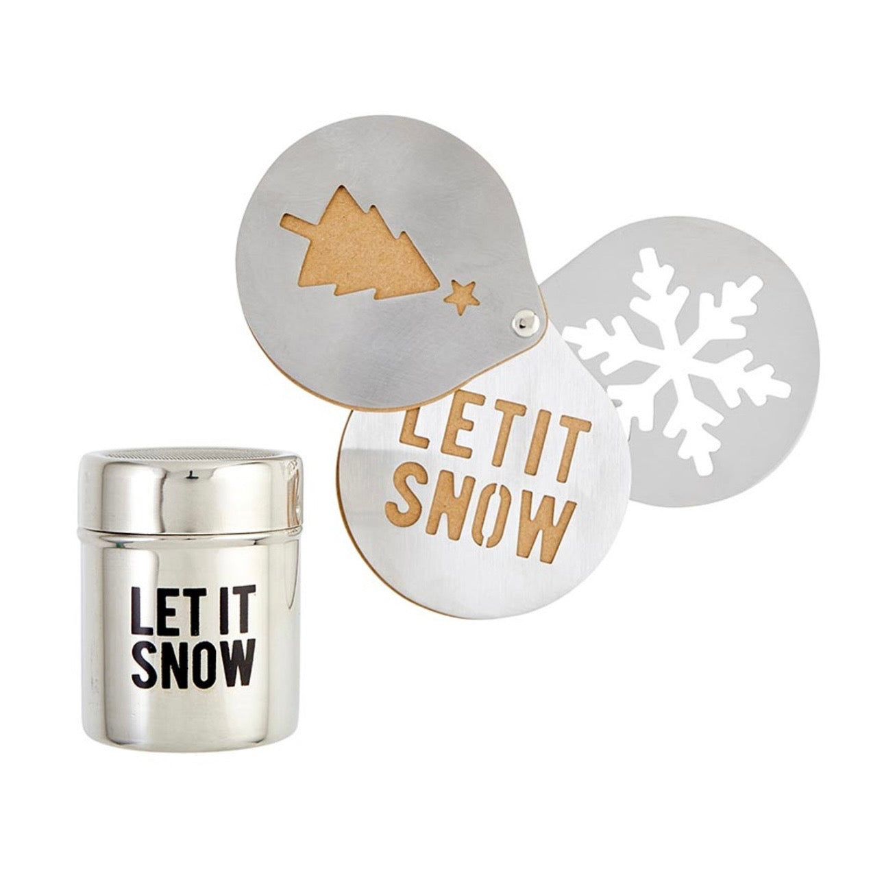 Let it snow stencil shaker book