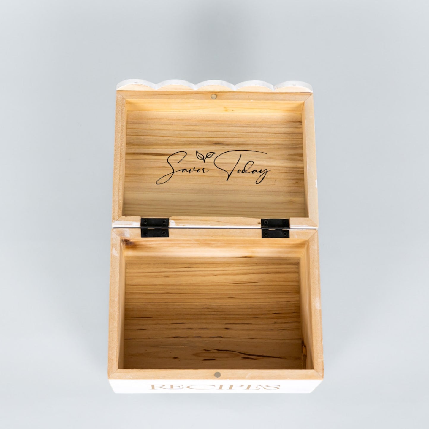 7x6x5 wood recipe box (RECIPES) Kitchen decor