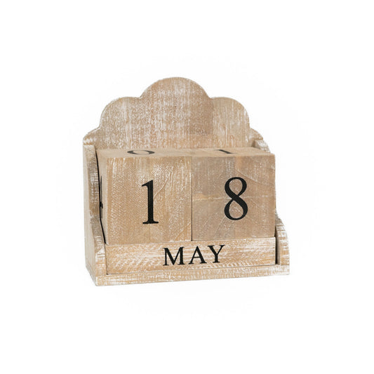 Wooden Block Calendar Set  - 6"x6"x3"