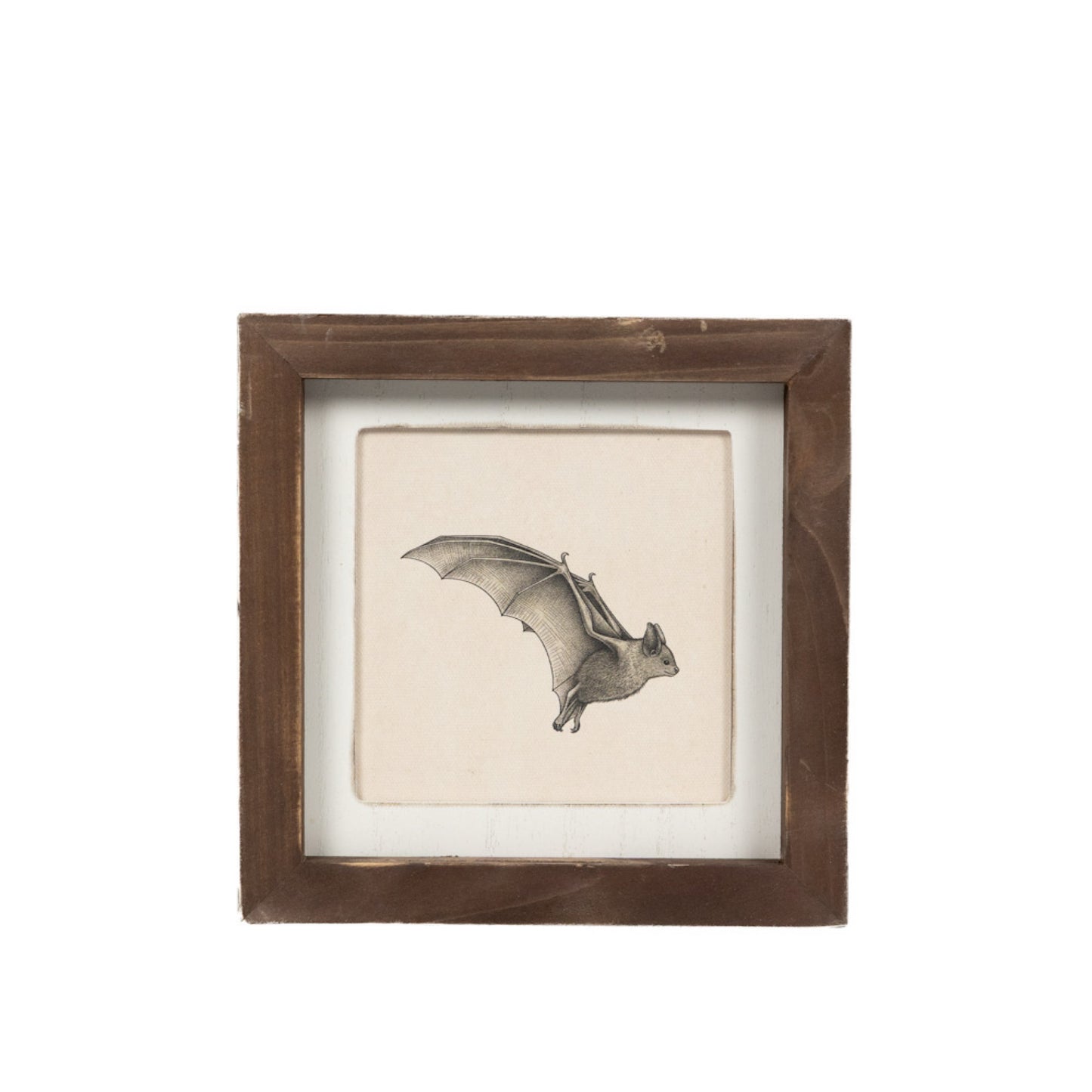 7x7 wood frame art sign BAT & BUTTERFLY Halloween Fall