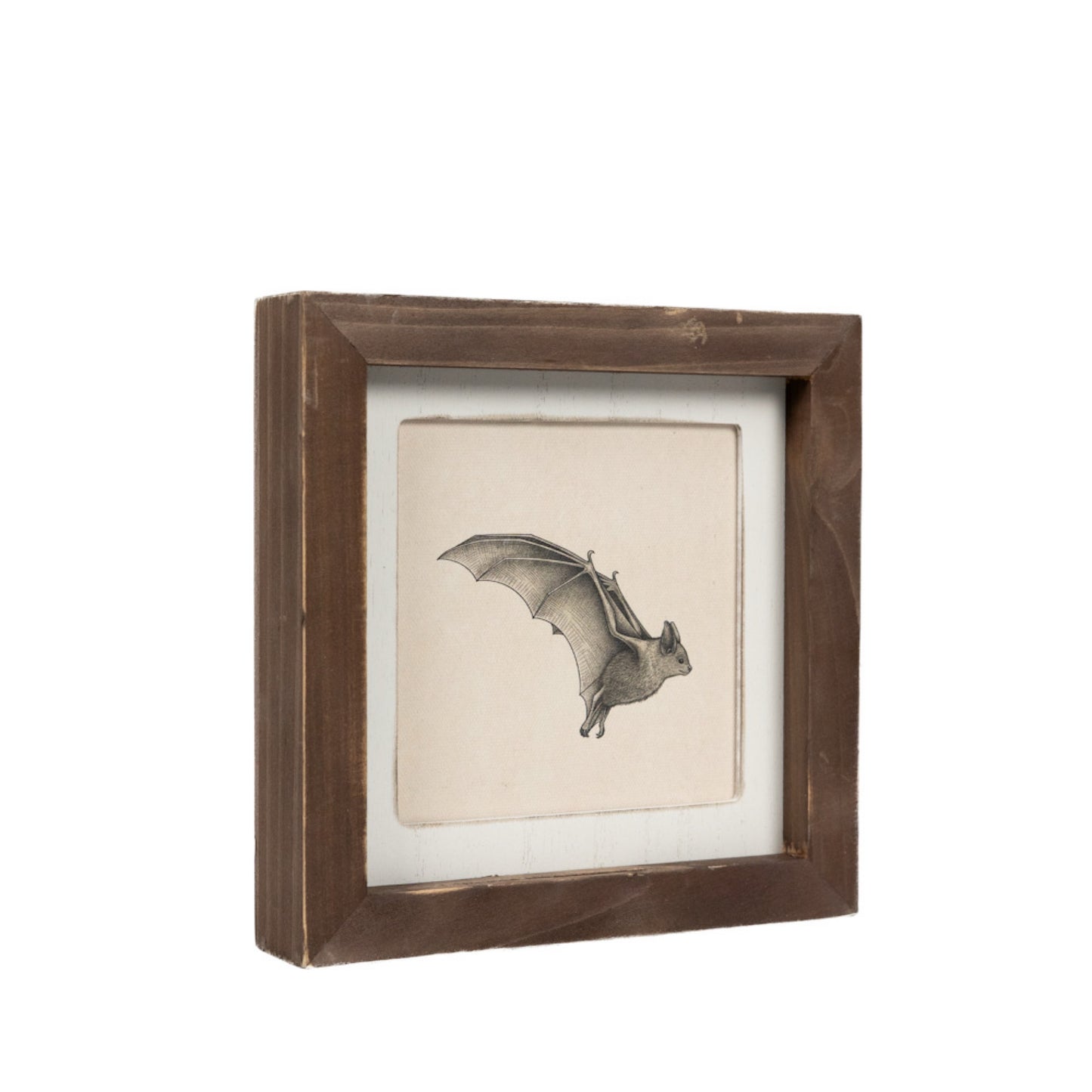 7x7 wood frame art sign BAT & BUTTERFLY Halloween Fall