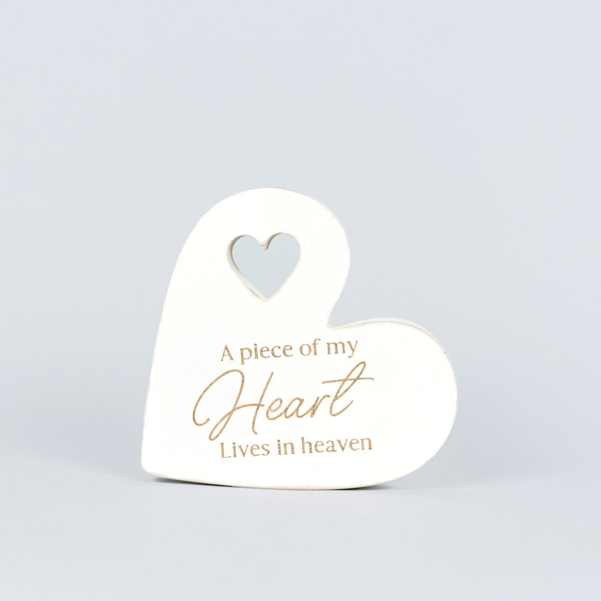 7x7 wood heart block (Heaven) Sympathy Gift - 11028