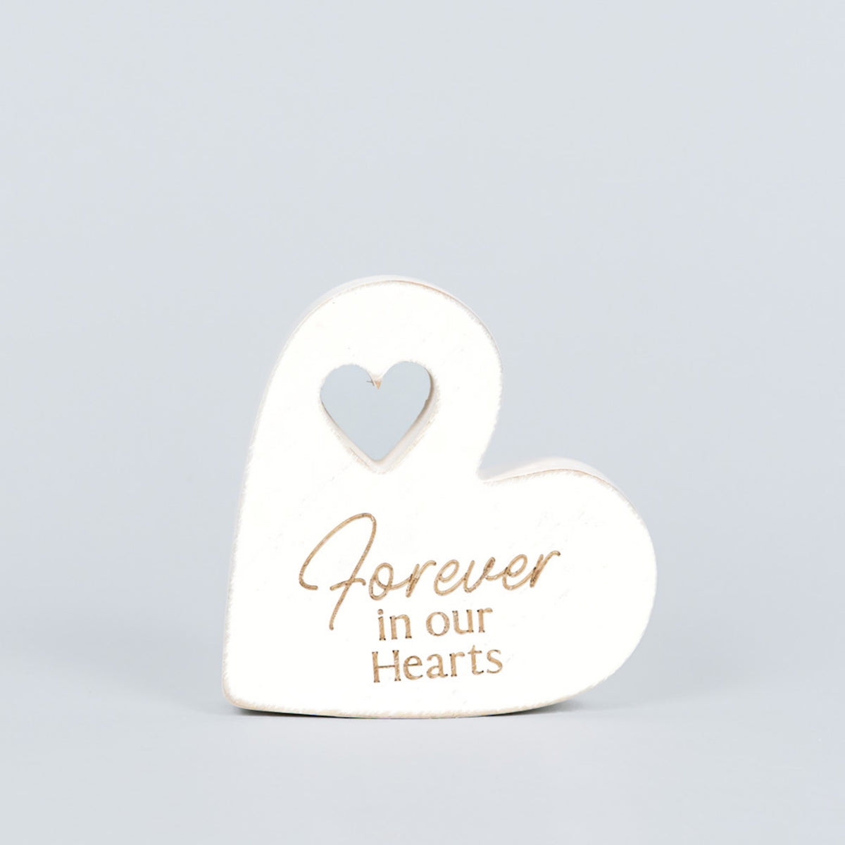 4x4 wood heart block (FOREVER) Sympathy Gift - 11029
