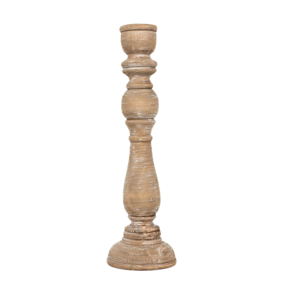 15" wood taper candle holder, 4 finishes