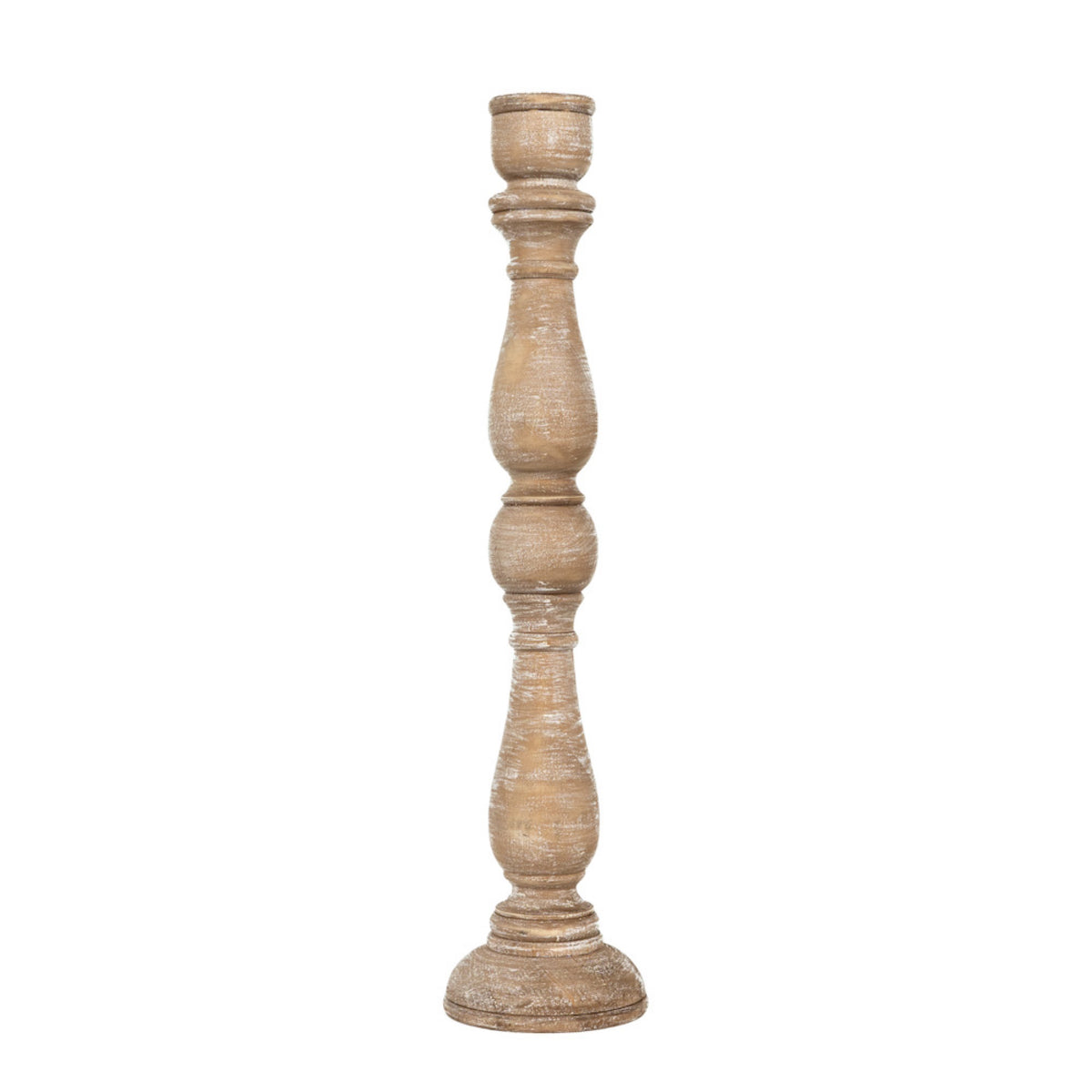 19" wood taper candle holder, in 4 finishes