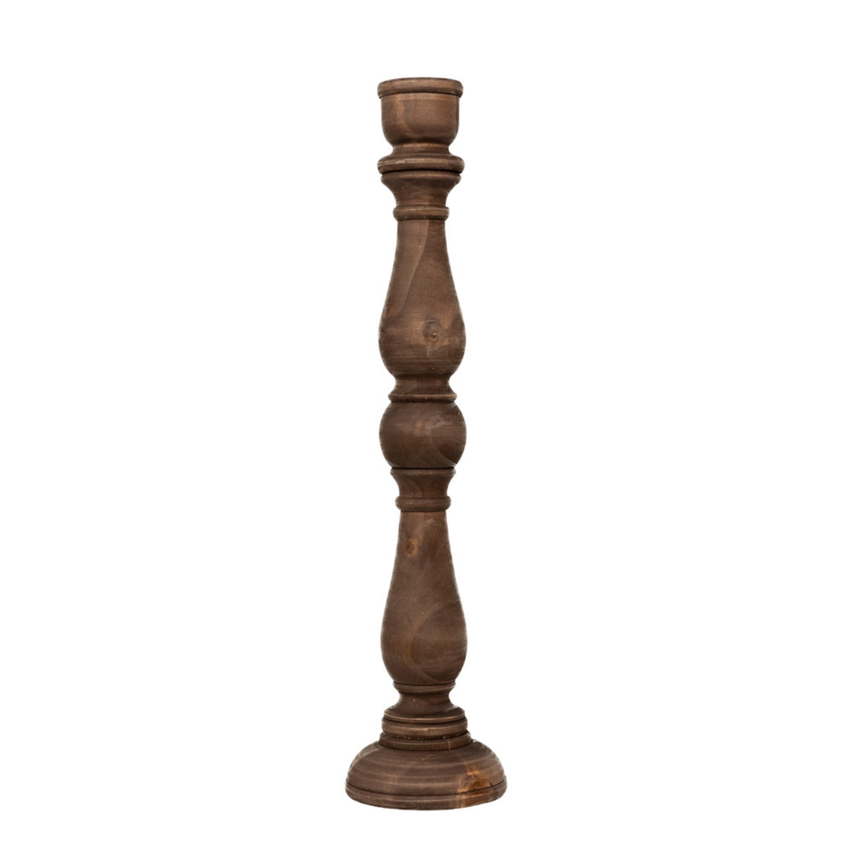 19" wood taper candle holder, in 4 finishes