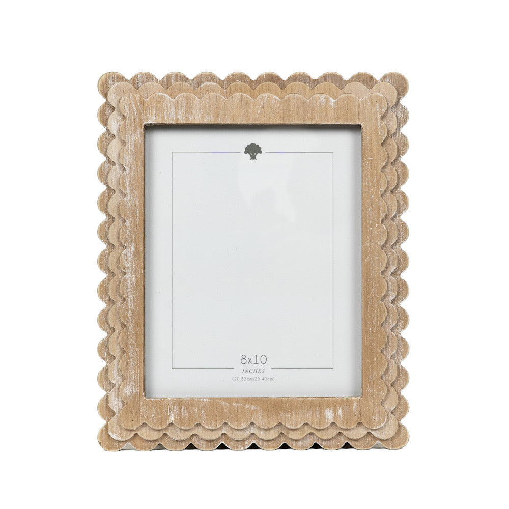 Wood scallop photo frame for 8x10 pic, 5 styles