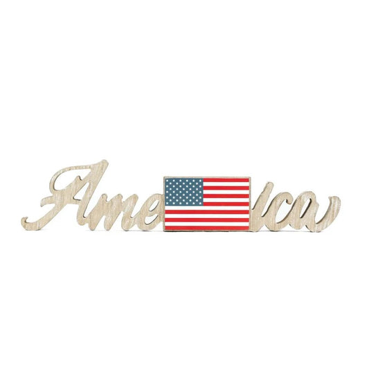 Wood Cutout Word AMERICA - 41004