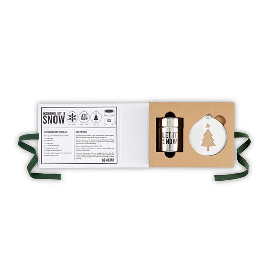 Let it snow stencil shaker book