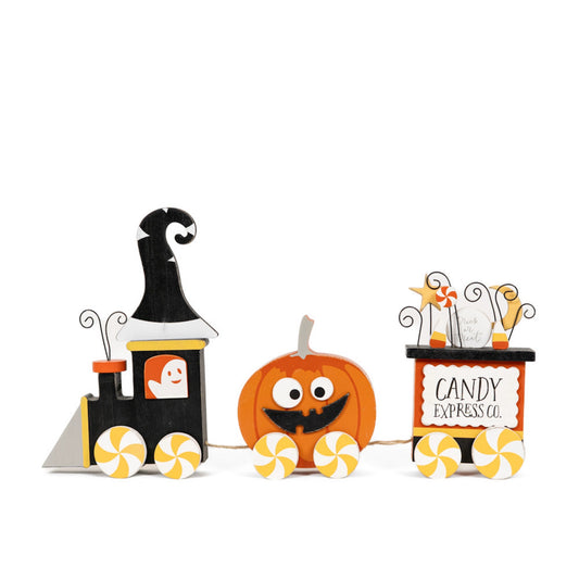 Wood Tabletop Candy Train Halloween Decor NEW - 50538