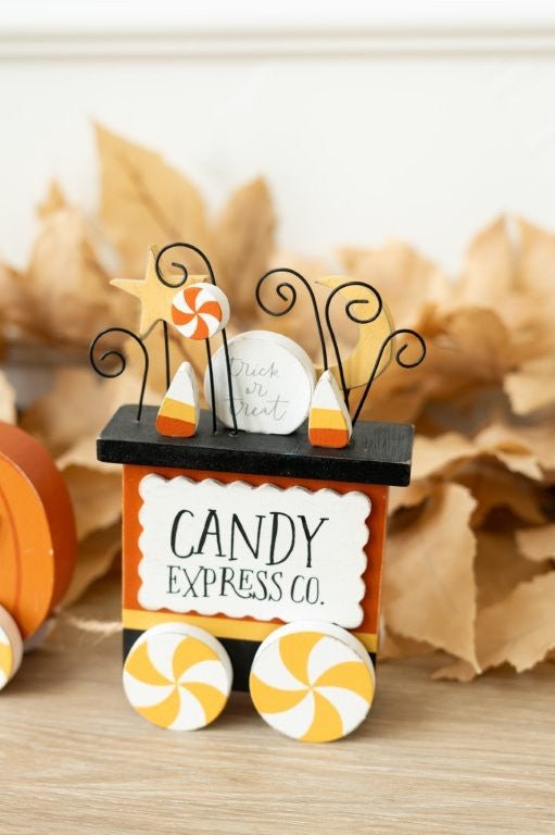 Wood Tabletop Candy Train Halloween Decor NEW - 50538
