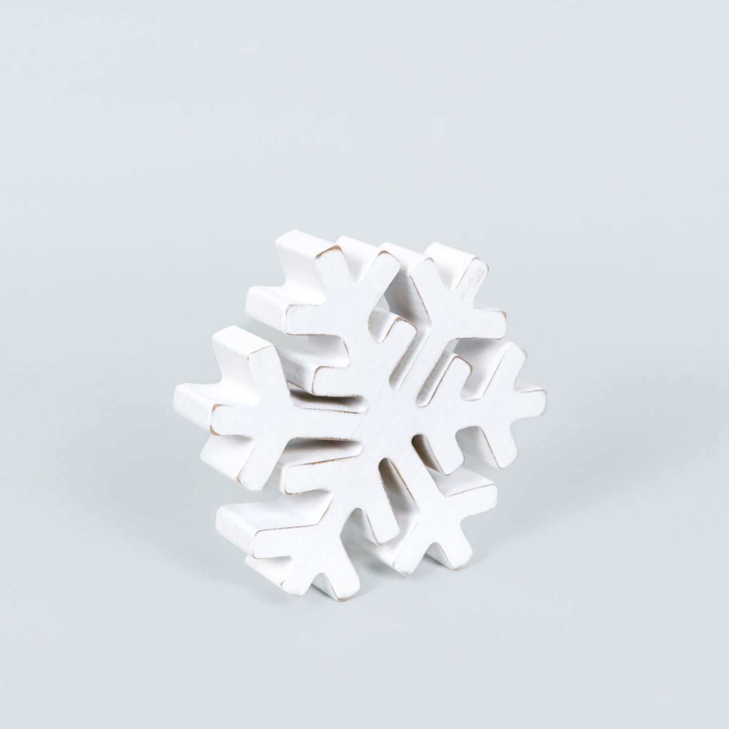 Chunky Wood Snowflake Cutouts CHRISTMAS Decor (Two Sizes Available)