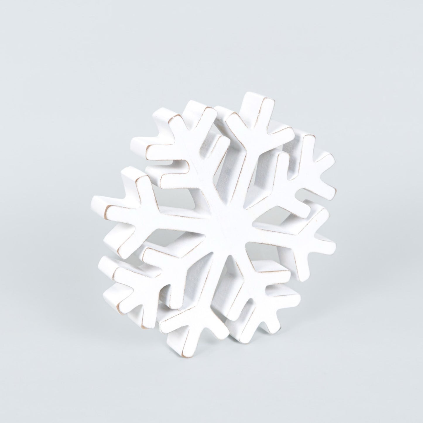 Chunky Wood Snowflake Cutouts CHRISTMAS Decor (Two Sizes Available)