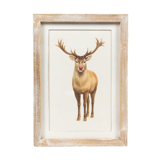 Wood Frame Wall Art 10x14" DEER/DOE Christmas Decor - 70005