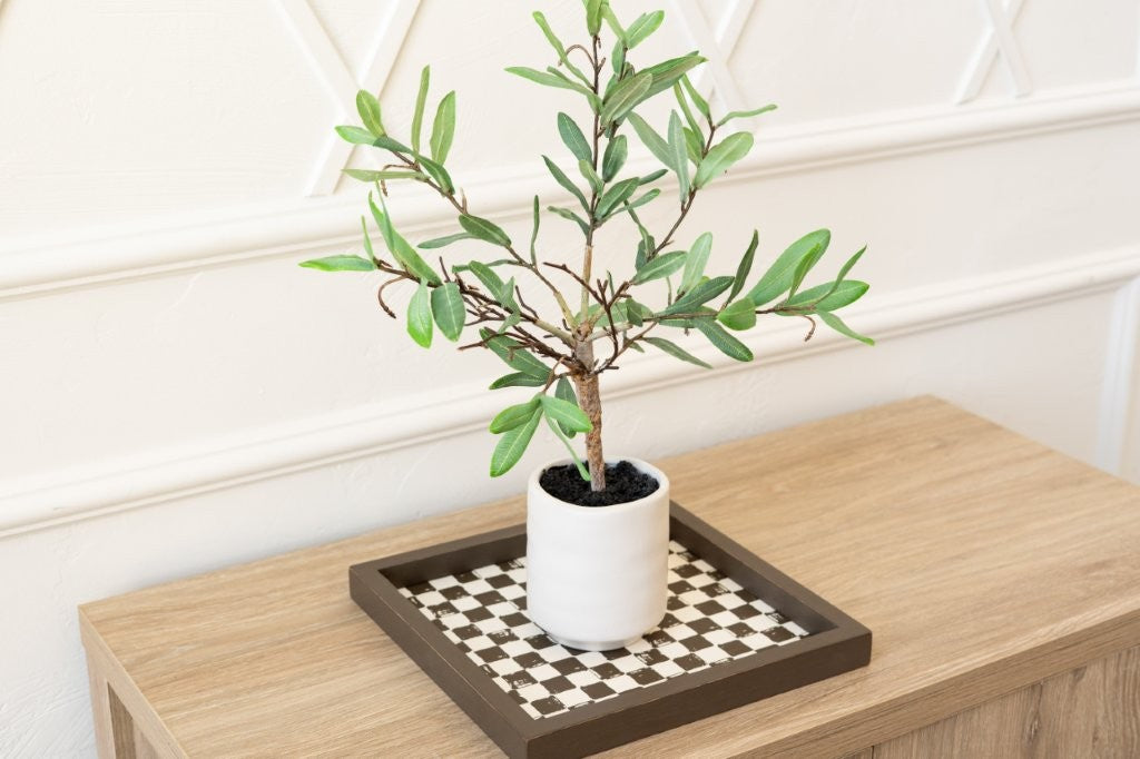 10x10 Wood Check Tray, Espresso/Natural