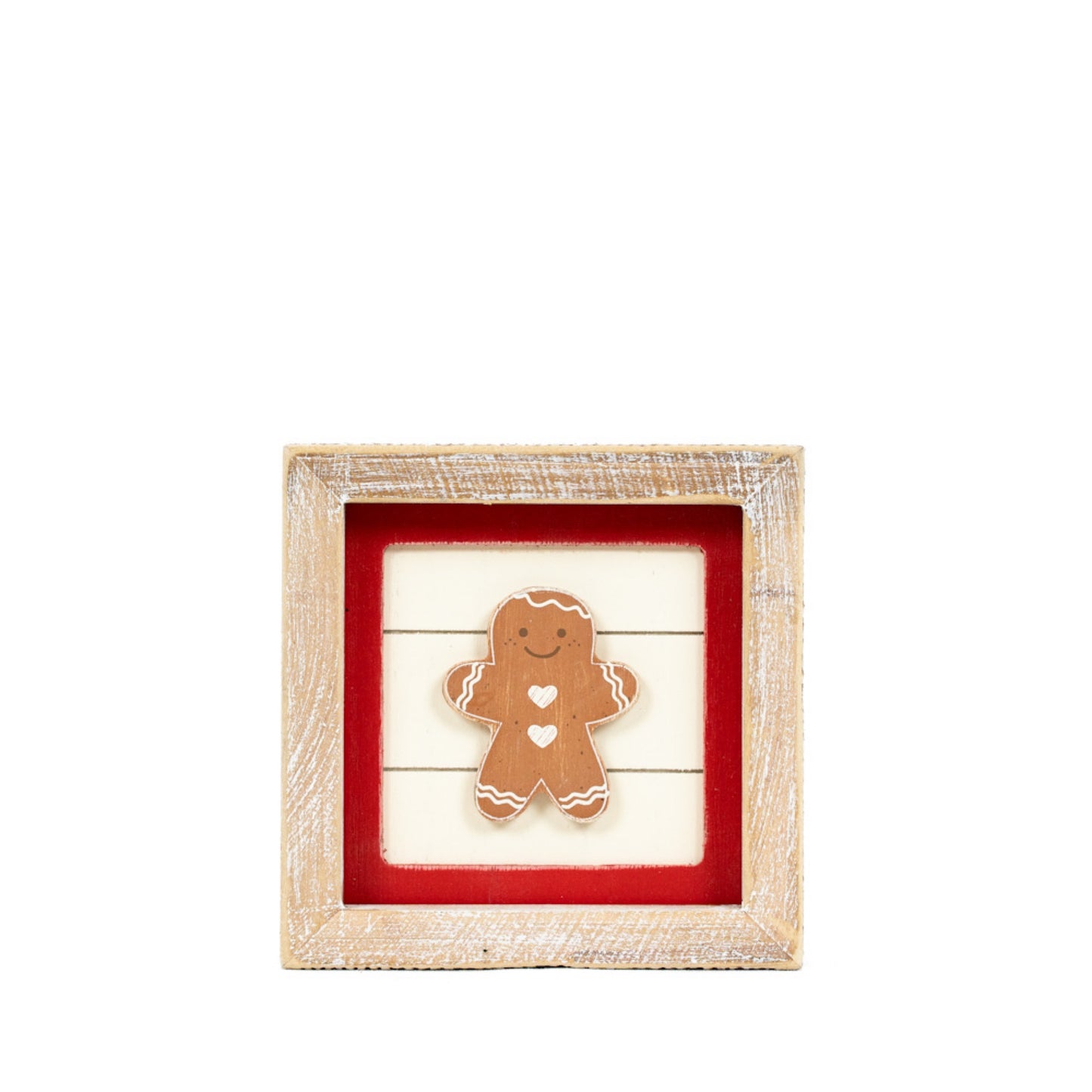 Wood Frame Sign 5x5" (GINGERBREAD / DEER) Christmas - 71350