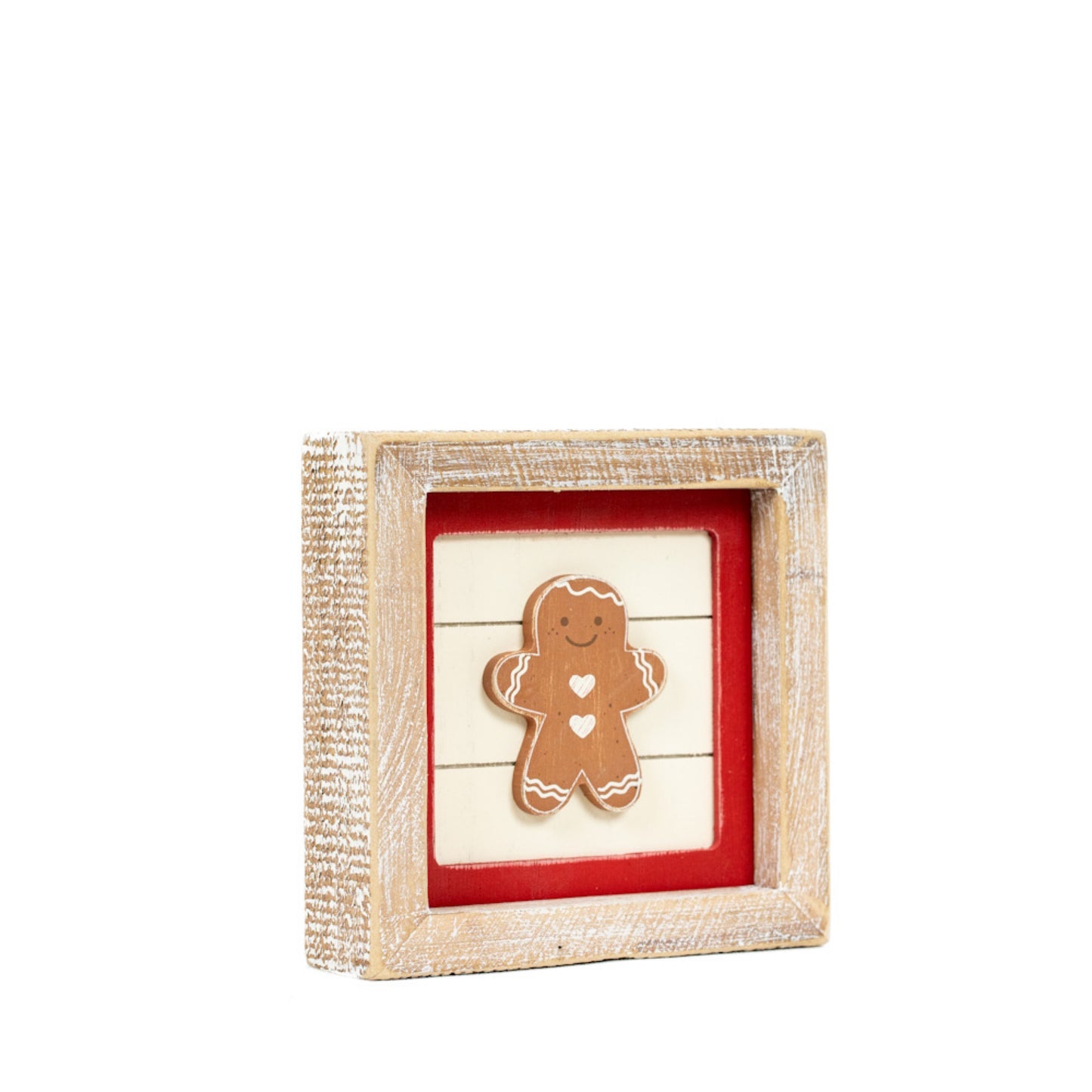 Wood Frame Sign 5x5" (GINGERBREAD / DEER) Christmas - 71350