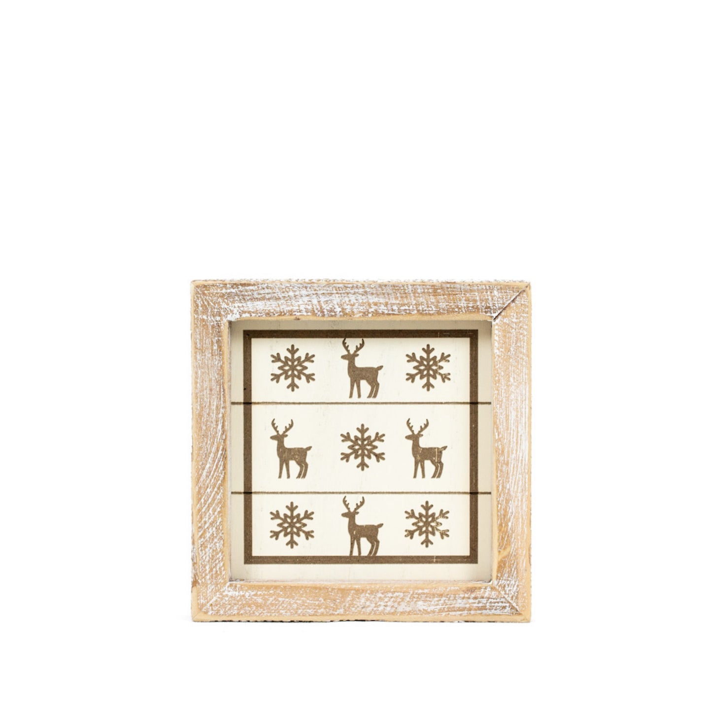 Wood Frame Sign 5x5" (GINGERBREAD / DEER) Christmas - 71350