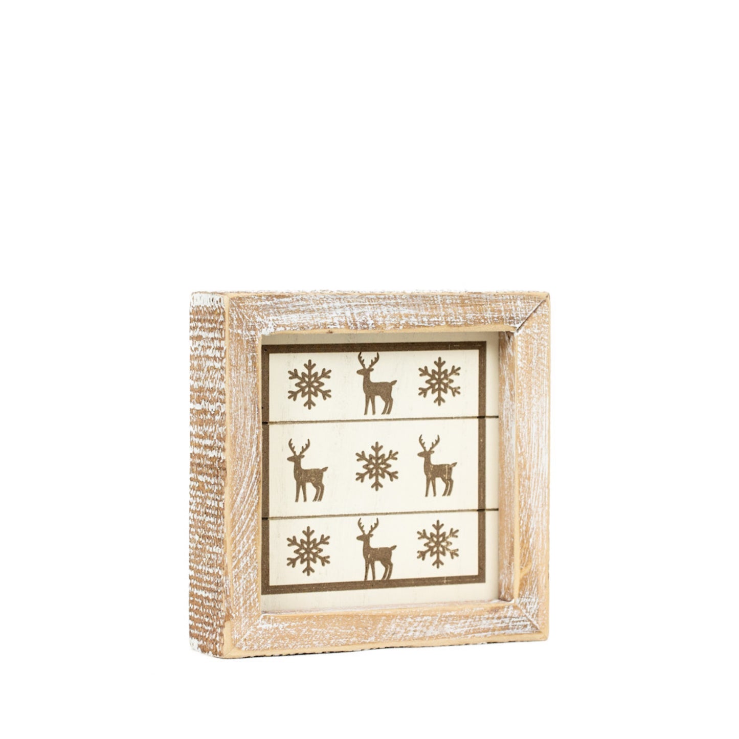 Wood Frame Sign 5x5" (GINGERBREAD / DEER) Christmas - 71350