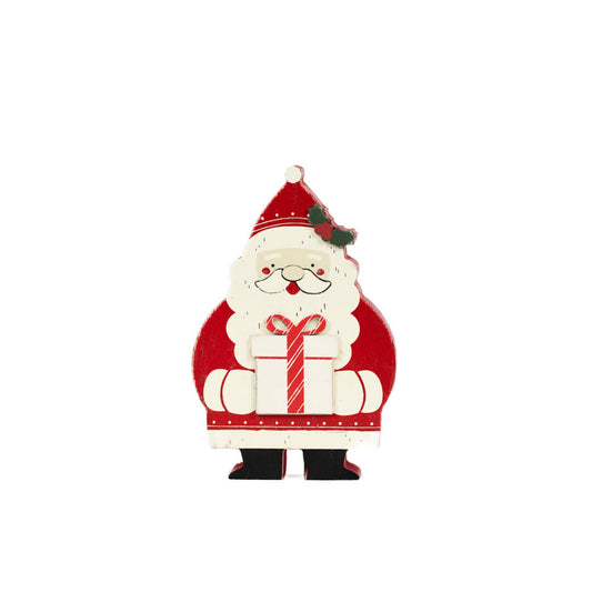 Chunky Wood Shape 4x6" SANTA Christmas Decor - 71352