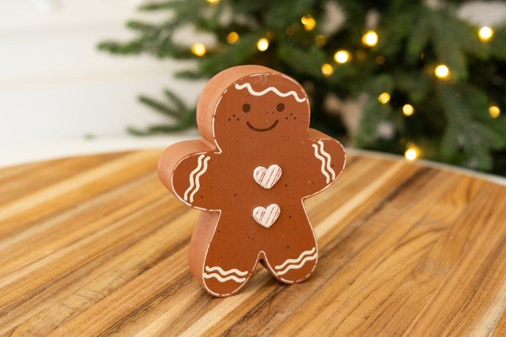 Chunky Wood Shape 4x5" GINGERBREAD BOY Christmas - 71354