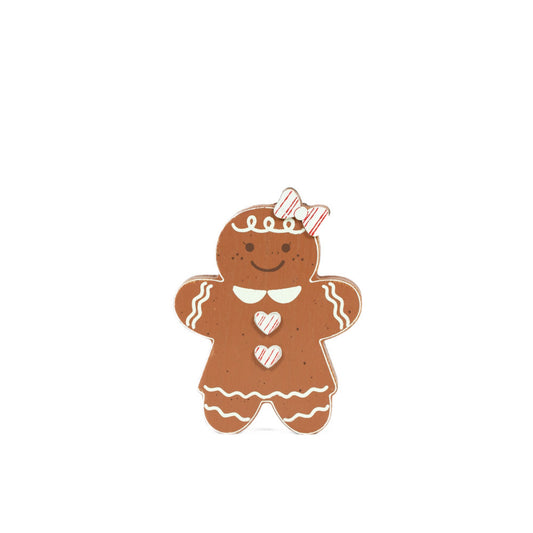 Chunky Wood Shape 4x5" GINGERBREAD GIRL Christmas - 71355