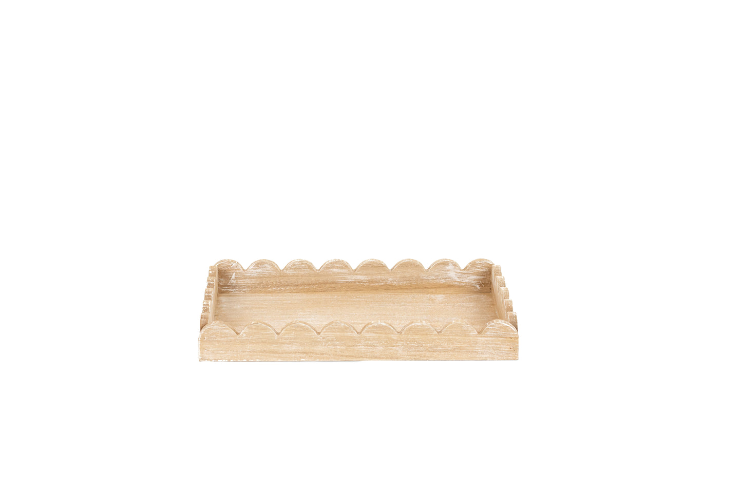 Scalloped Wooden Decorative Tray