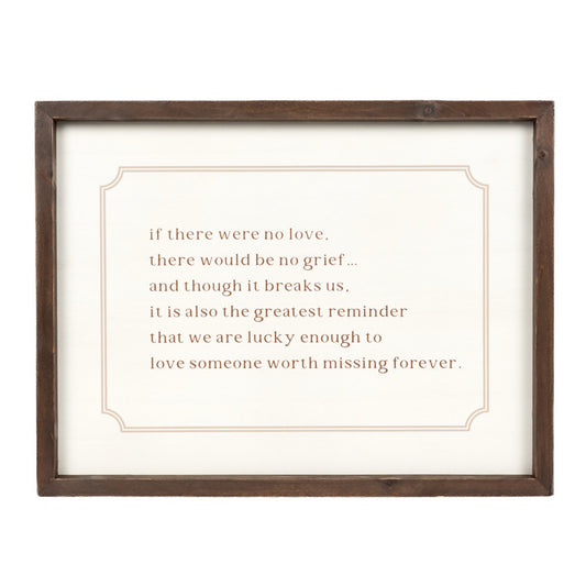 Wood Frame Quote LOVE SOMEONE 16x12", Sympathy Gift - 910001