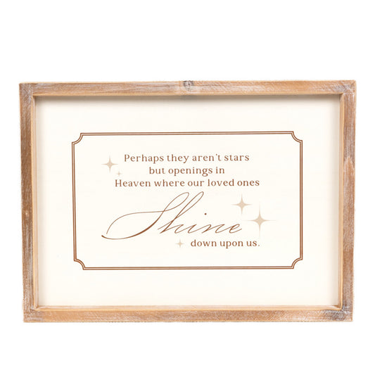 Wood Frame Quote (SHINE) 14"x 10", Sympathy Gift - 910004