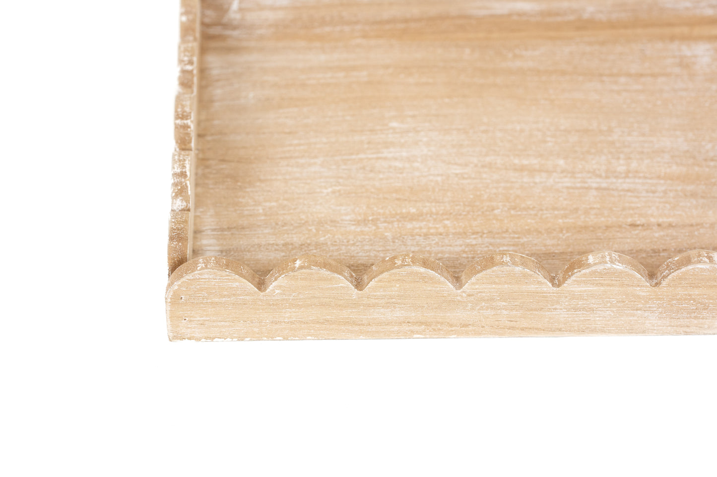 Scalloped Wooden Decorative Tray