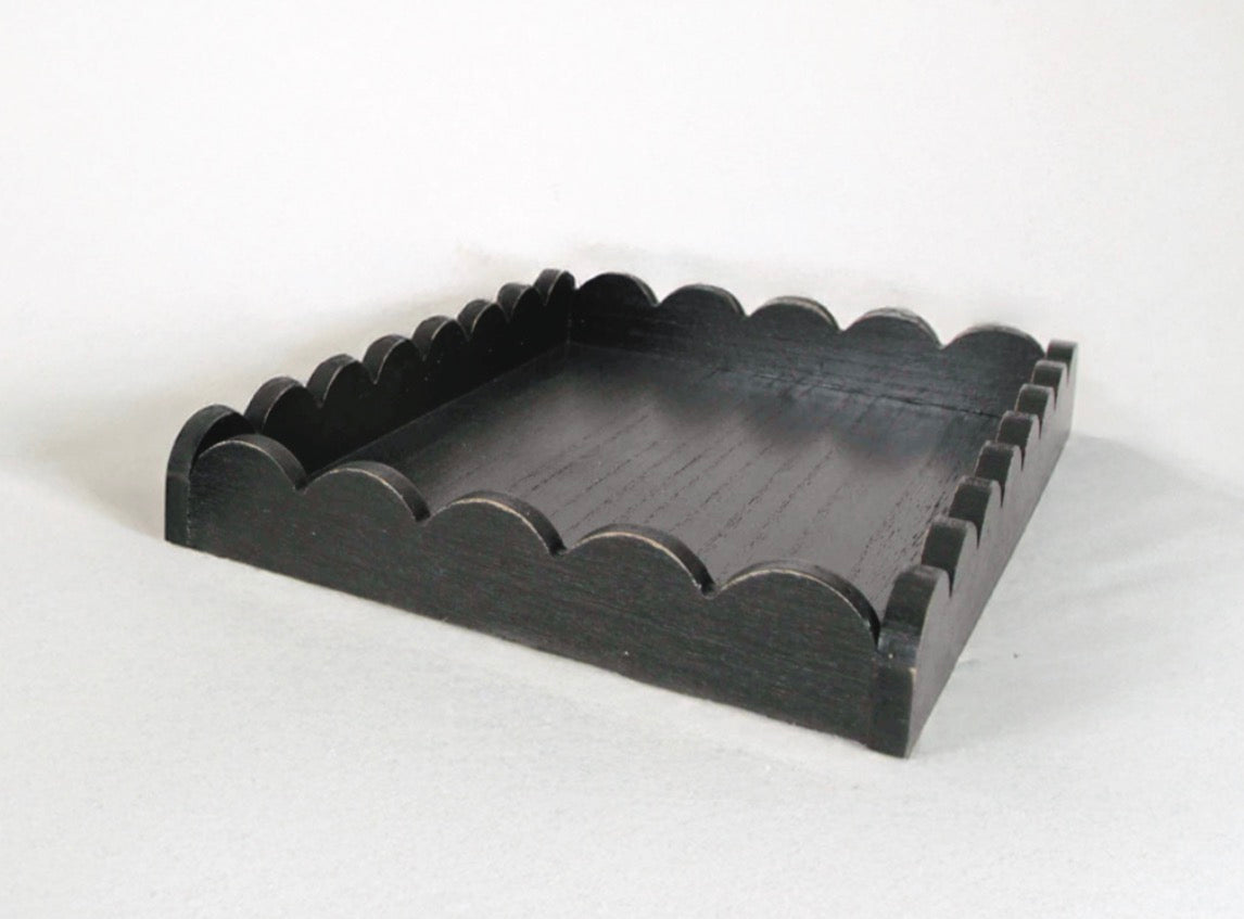 Scalloped Wooden Decorative Tray