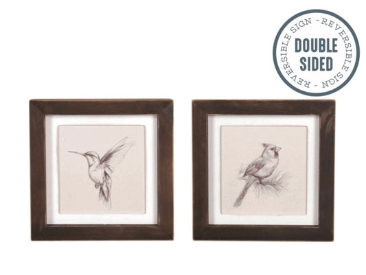 Reversible bird/ cardinal sign