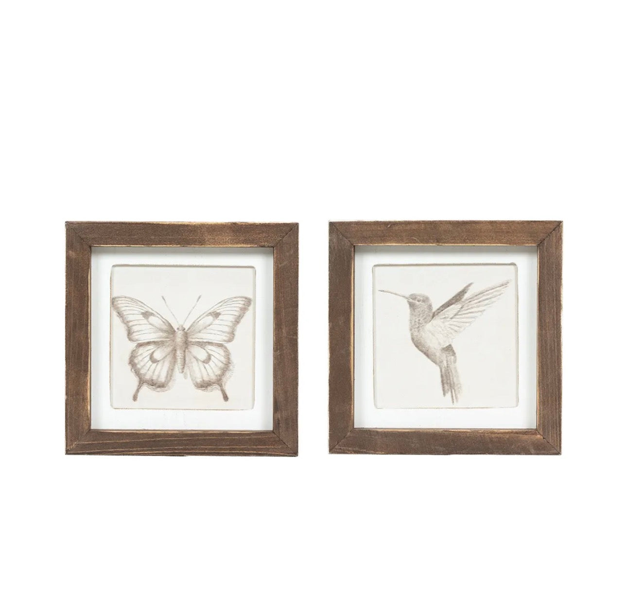 Reversible bird/ butterfly wood frame sign