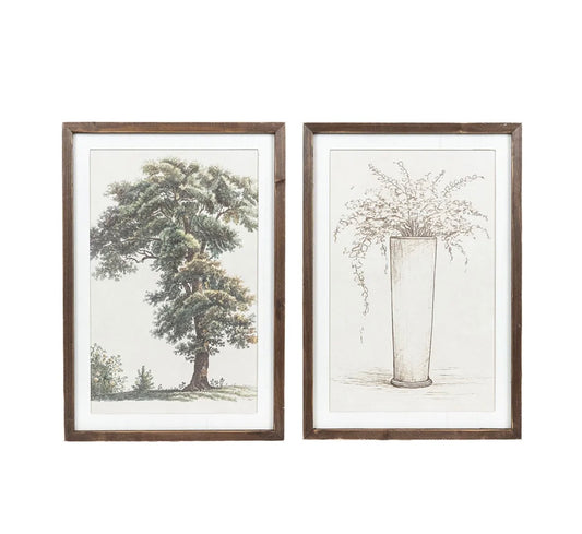 Reversible tree/ vase wood reversible sign