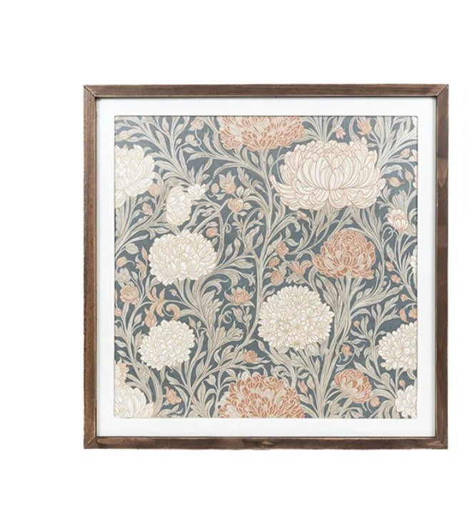 Reversible flowers wood framed sign