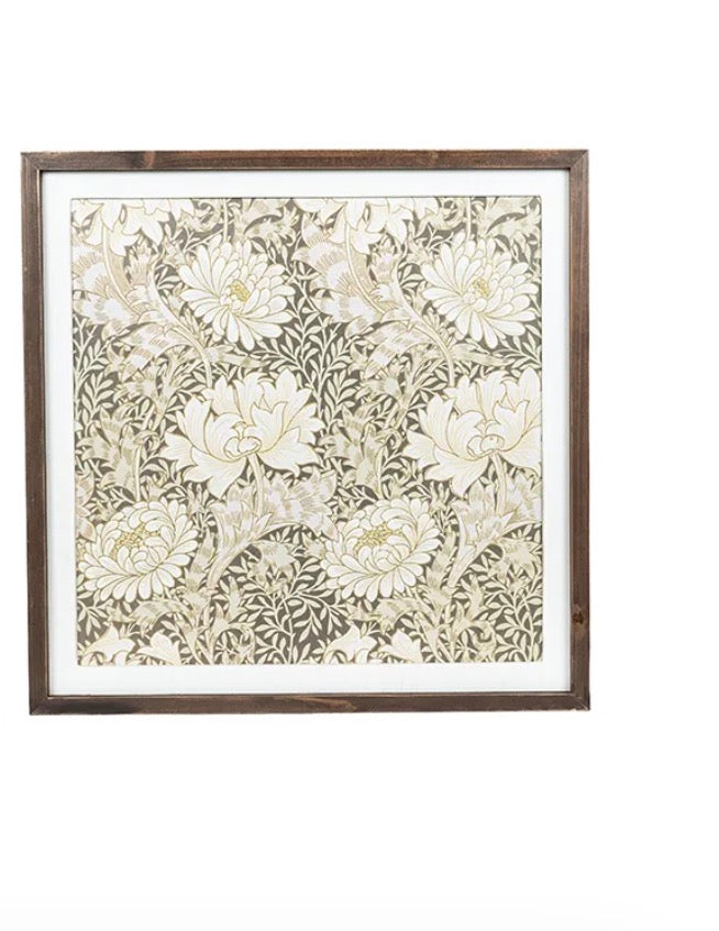 Reversible flowers wood framed sign