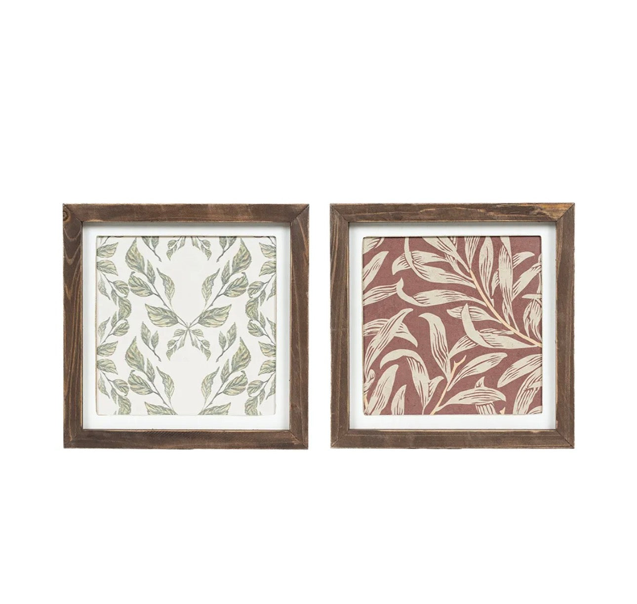 Reversible botanical wood frame sign